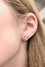 Load image into Gallery viewer, Cute Soccer Ball Earrings, Soccer Ball Gold Stud Earrings