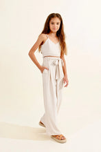 Load image into Gallery viewer, Tan Wide Leg Bow Pant..
