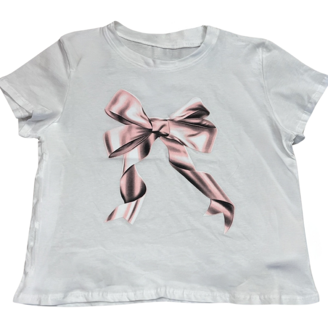 Teen/ Ladies Giant Bow Graphic Tee..