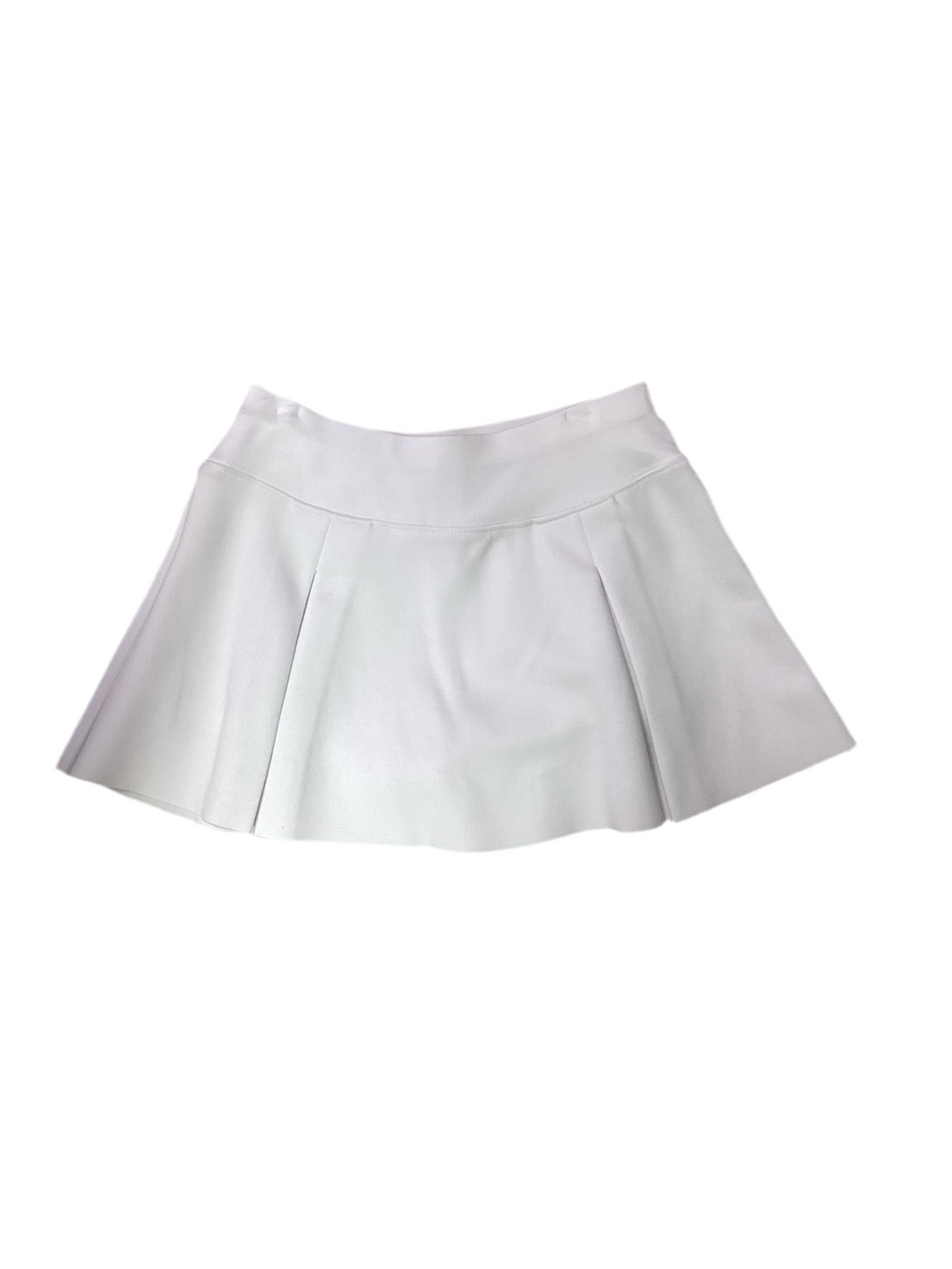 Solid White Pleated Skort
