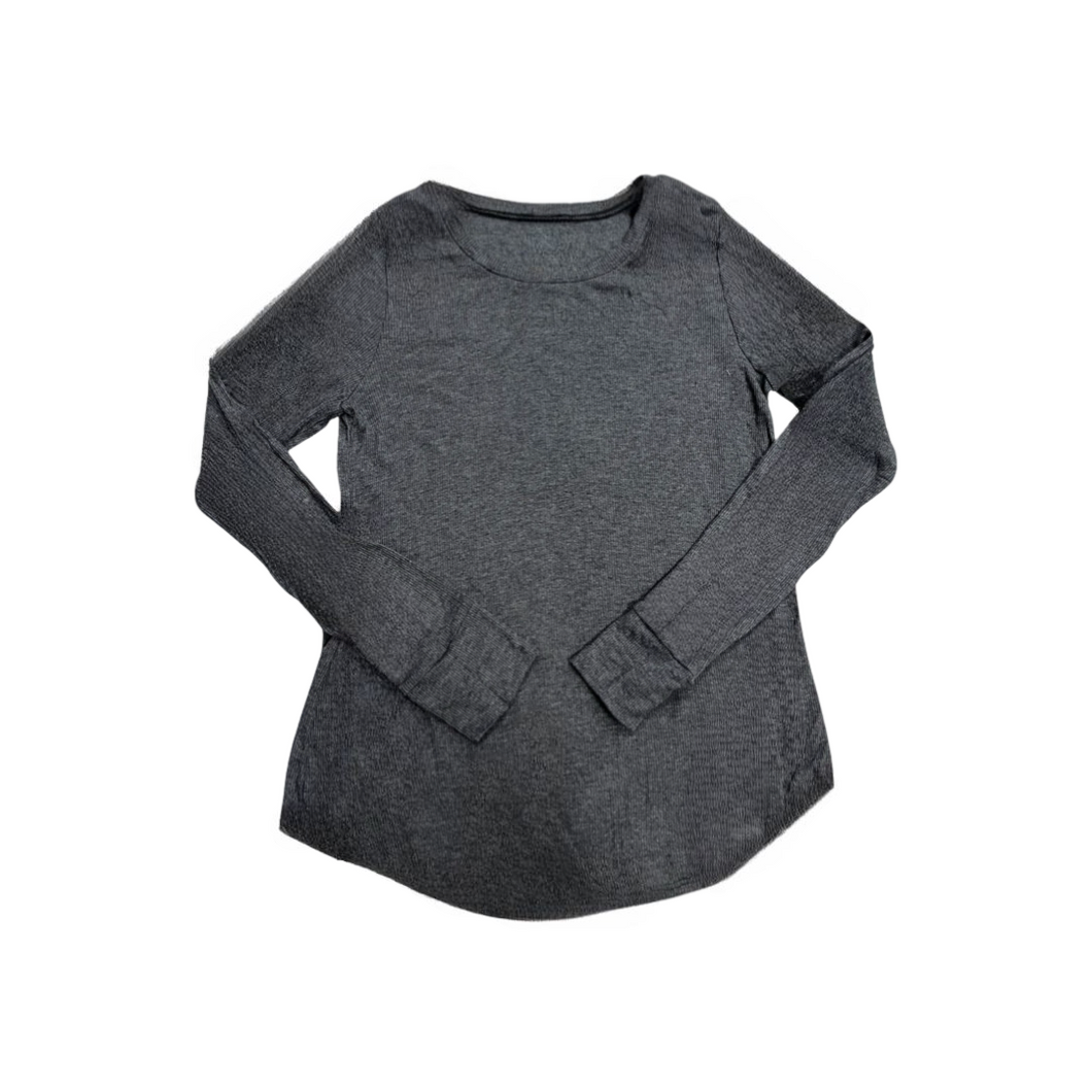 *Charcoal Solid Ribbed Top