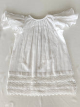 Load image into Gallery viewer, White Textured Plaid Dress with Cap Sleeves &amp; Lace
