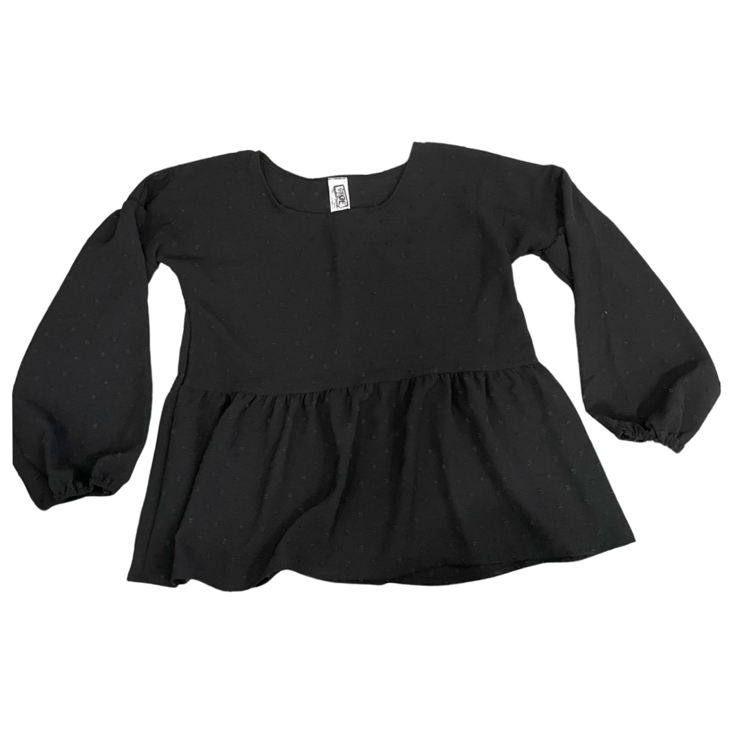 Swiss Dot Top Baby Doll Top Black..