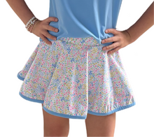 Load image into Gallery viewer, Floral Skort with Light Blue Trim
