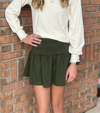Load image into Gallery viewer, Green Stretch Ruffle Skirt..
