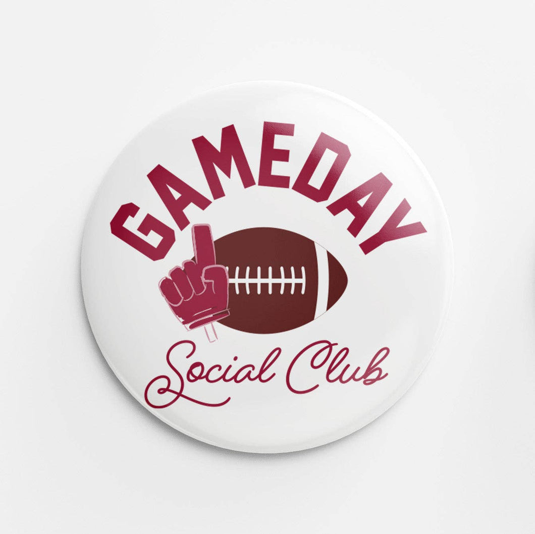Gameday Social Club Button (crimson)..