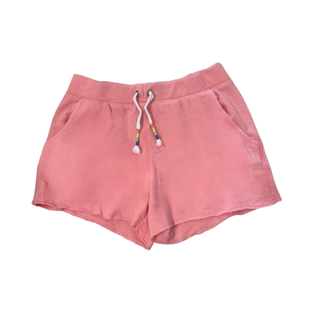 Girls Paper Flower Raw Edge Back Pocket Short - Quartz Pink
