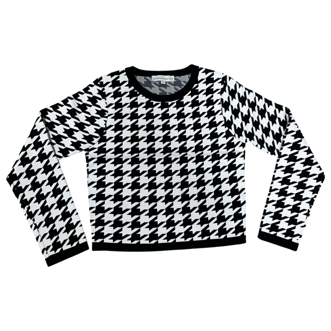 Everly Houndstooth Long Sleeve Top..