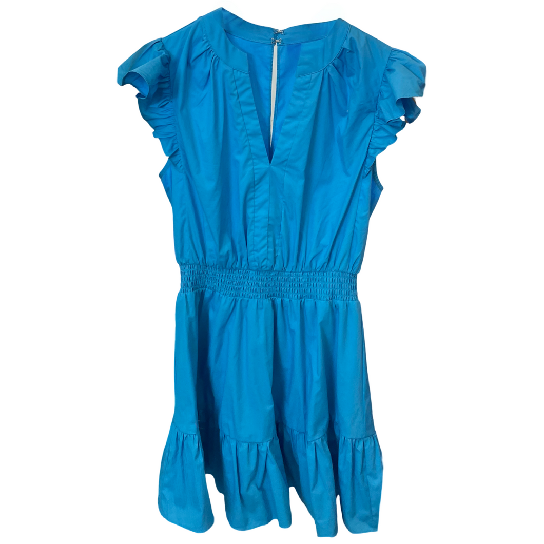 Azure Ruffle Sleeve Romper Dress