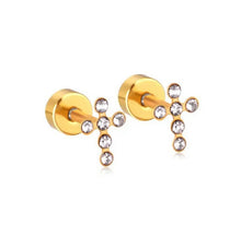 Load image into Gallery viewer, Linny Co Clara Cross Screwback Stud
