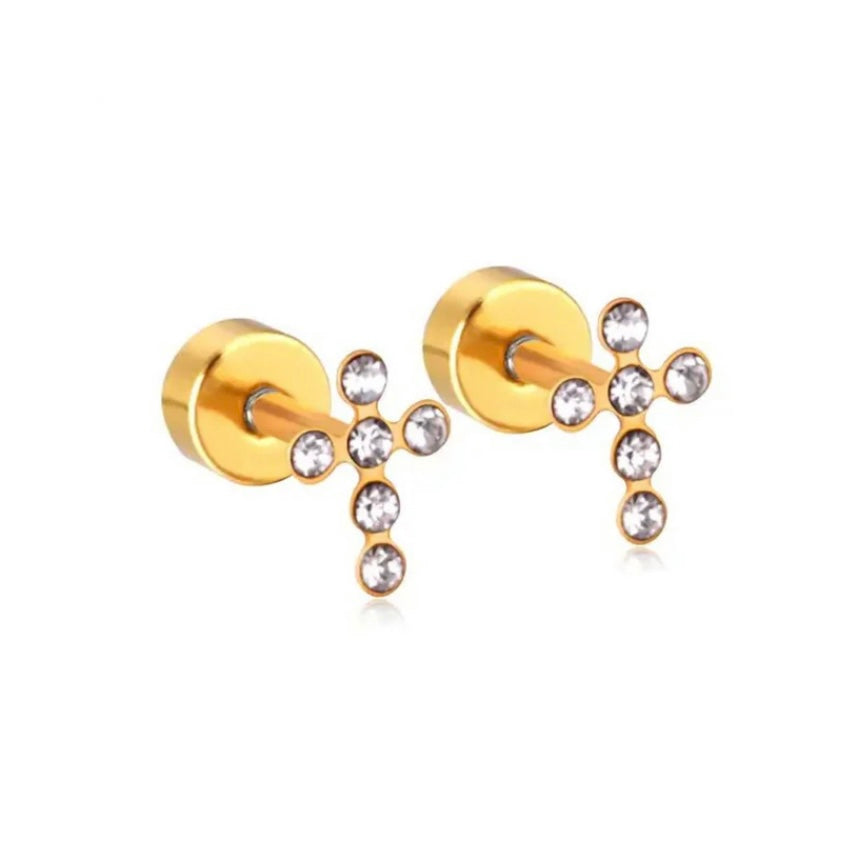 Linny Co Clara Cross Screwback Stud