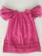 Load image into Gallery viewer, Pink Textured Plaid Dress with Cap Sleeves &amp; Lace Details
