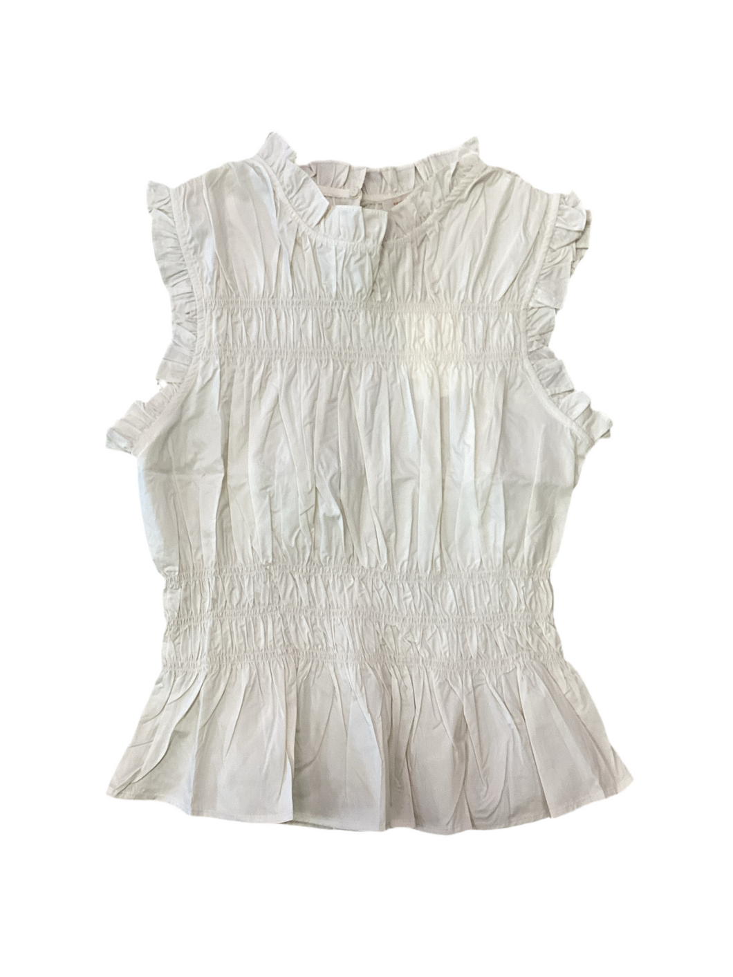 Off White Smocked Poplin Top..