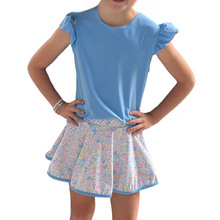 Load image into Gallery viewer, Floral Skort with Light Blue Trim
