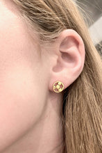 Load image into Gallery viewer, Cute Soccer Ball Earrings, Soccer Ball Gold Stud Earrings
