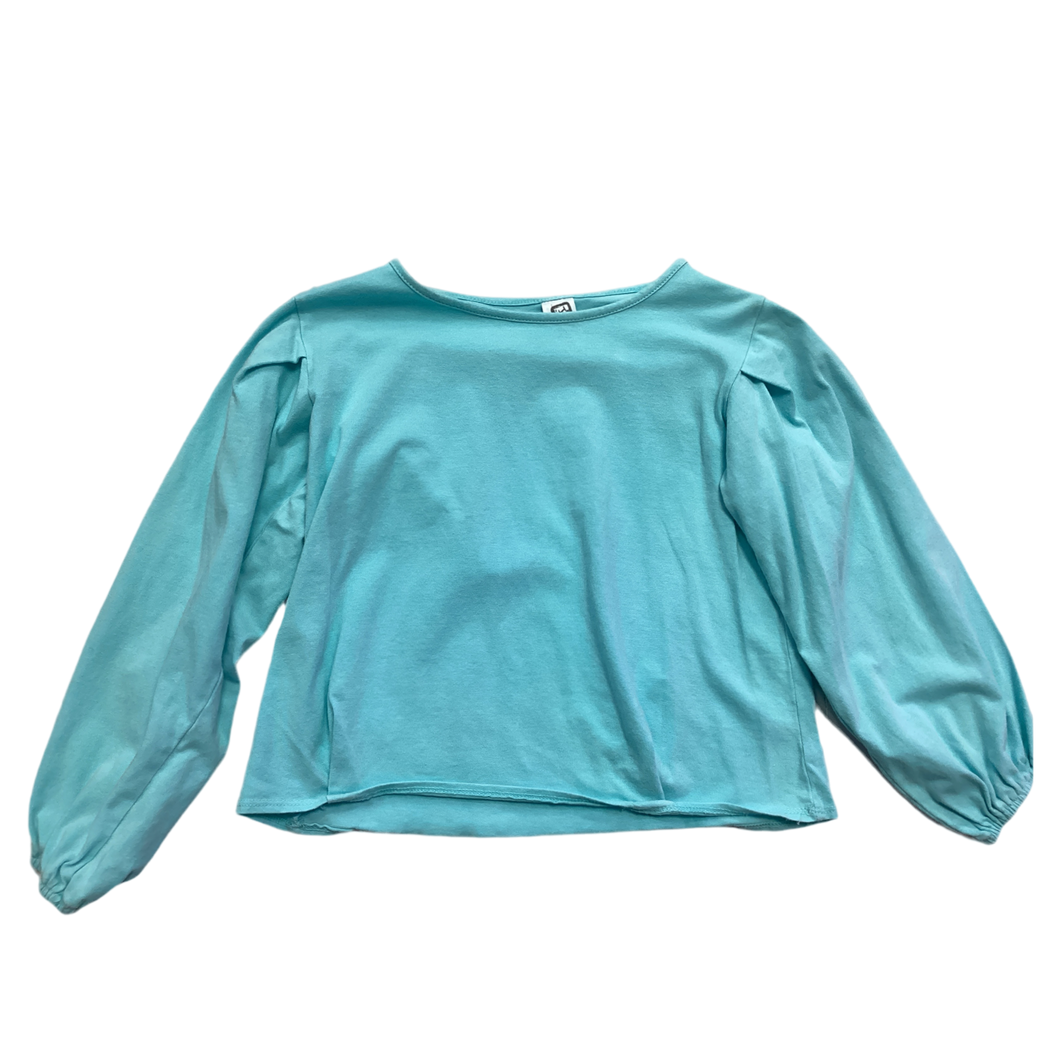Mineral Wash Long Sleeve Top-Aqua..