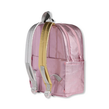 Load image into Gallery viewer, State Bags Kane Kids Double Pocket Pink Backpack with Silver and Gold Strapes

