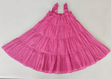 Load image into Gallery viewer, Pink Textured Plaid Multi-Tiered Ruffle Dress
