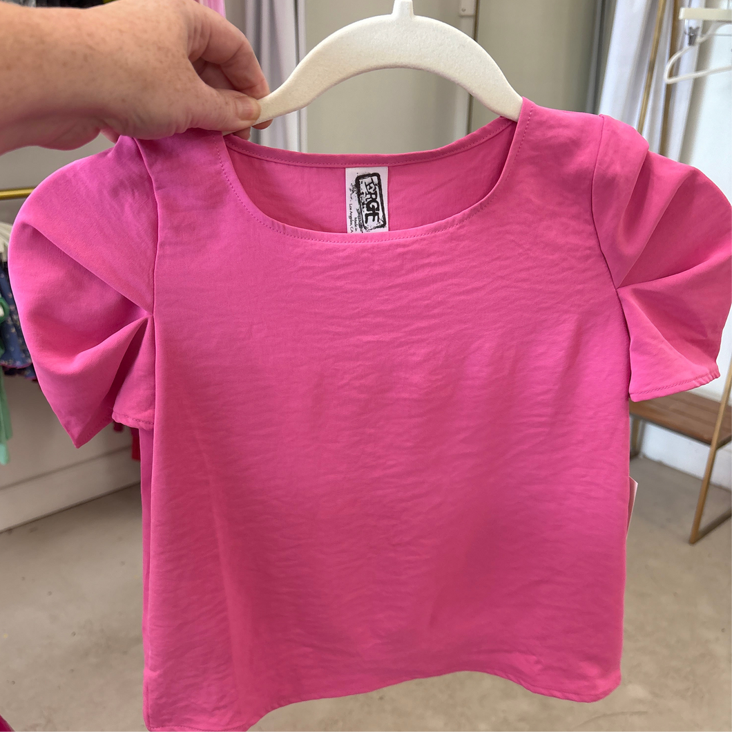 Airflow Puff Sleeve Top- Barbie Pink*