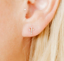 Load image into Gallery viewer, Linny Co Clara Cross Screwback Stud
