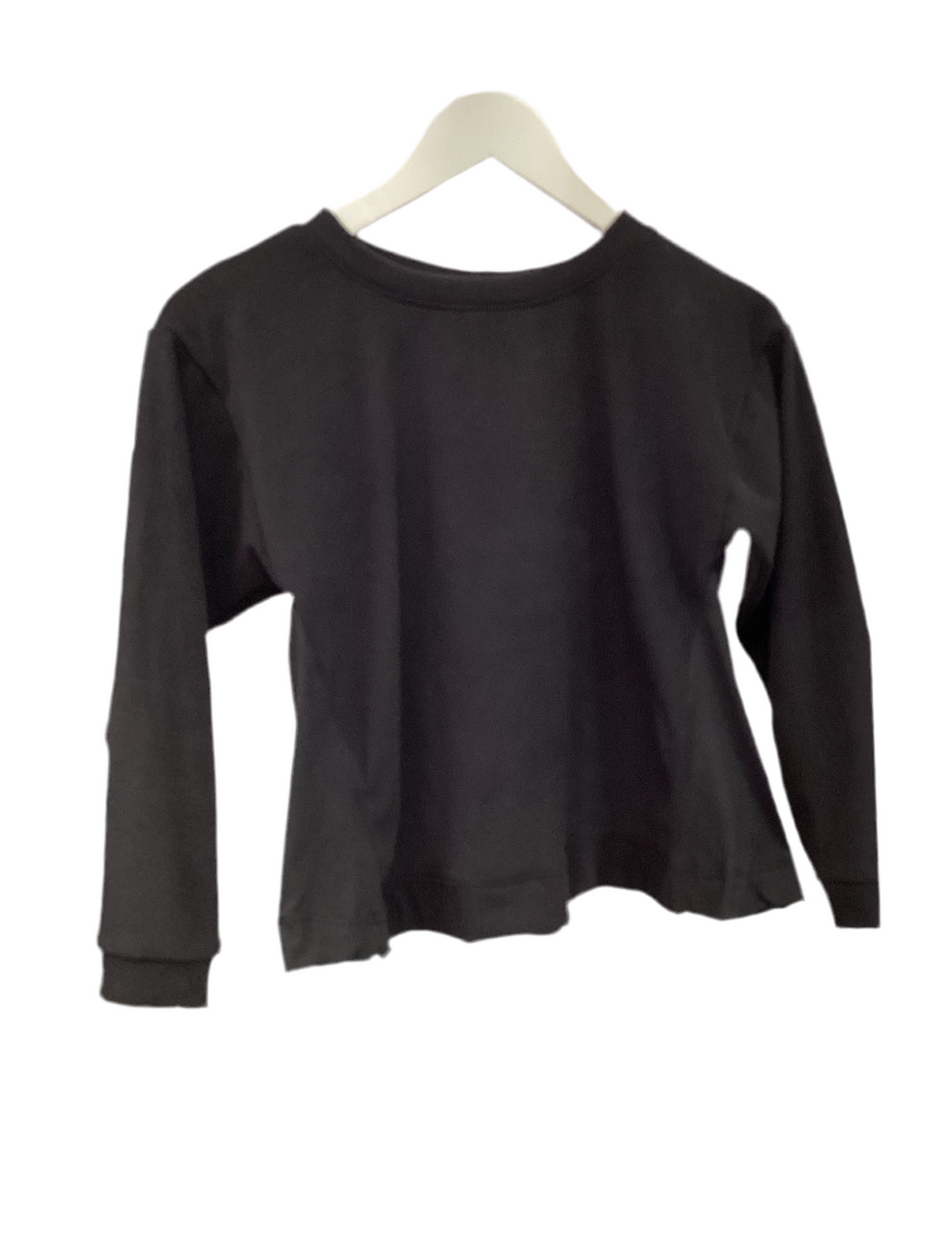 Black Micro-Fabric Long Sleeve Top*