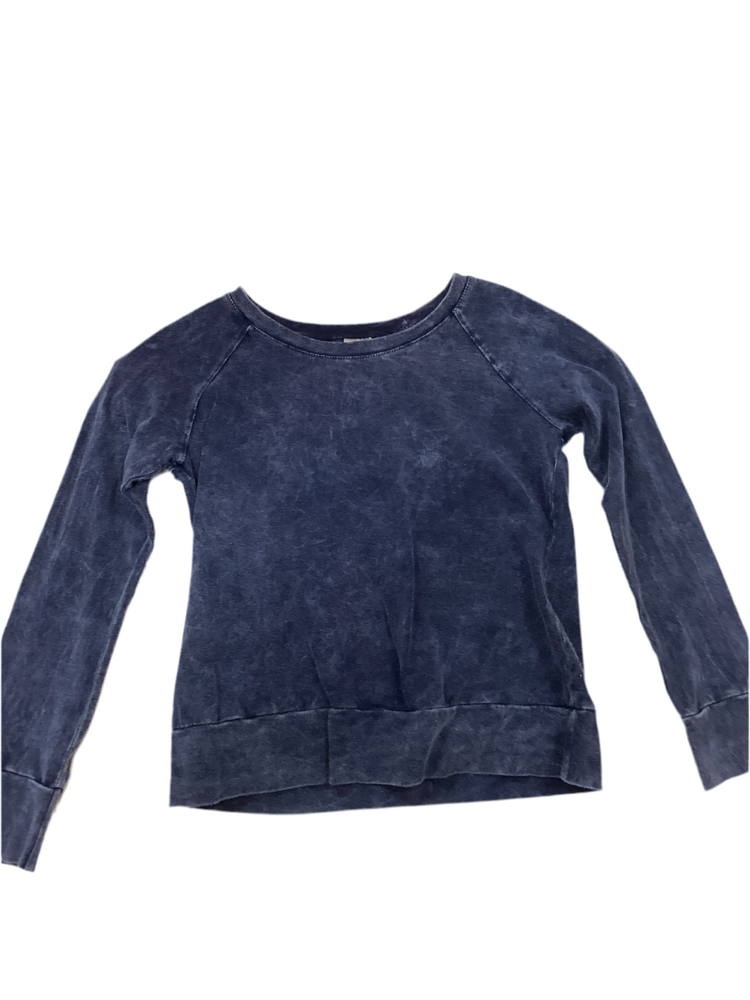 Mineral Wash Long Sleeve Top-Navy..
