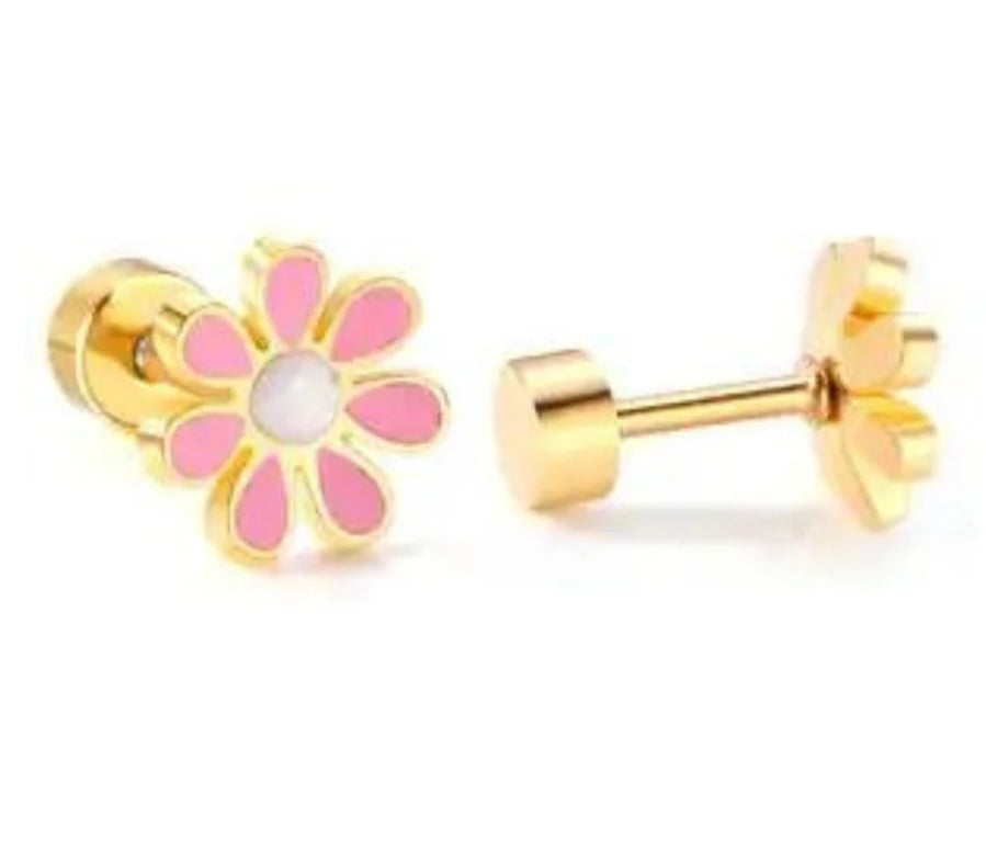 Linny Co Elsie Pink Screwback Stud