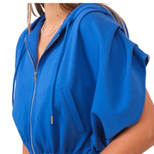 Load image into Gallery viewer, Teen/Ladies Royal Blue Sleeveless Hoodie..
