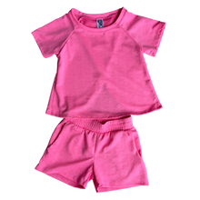 Load image into Gallery viewer, Neon Pink Diamond Pattern Textured Short
