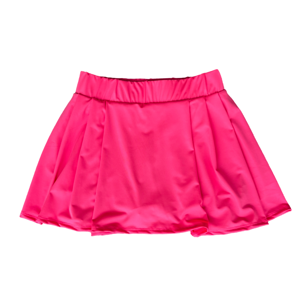 Neon Pink Solid Athletic Skort