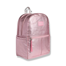 Load image into Gallery viewer, State Bags Kane Kids Double Pocket Pink Backpack with Silver and Gold Strapes
