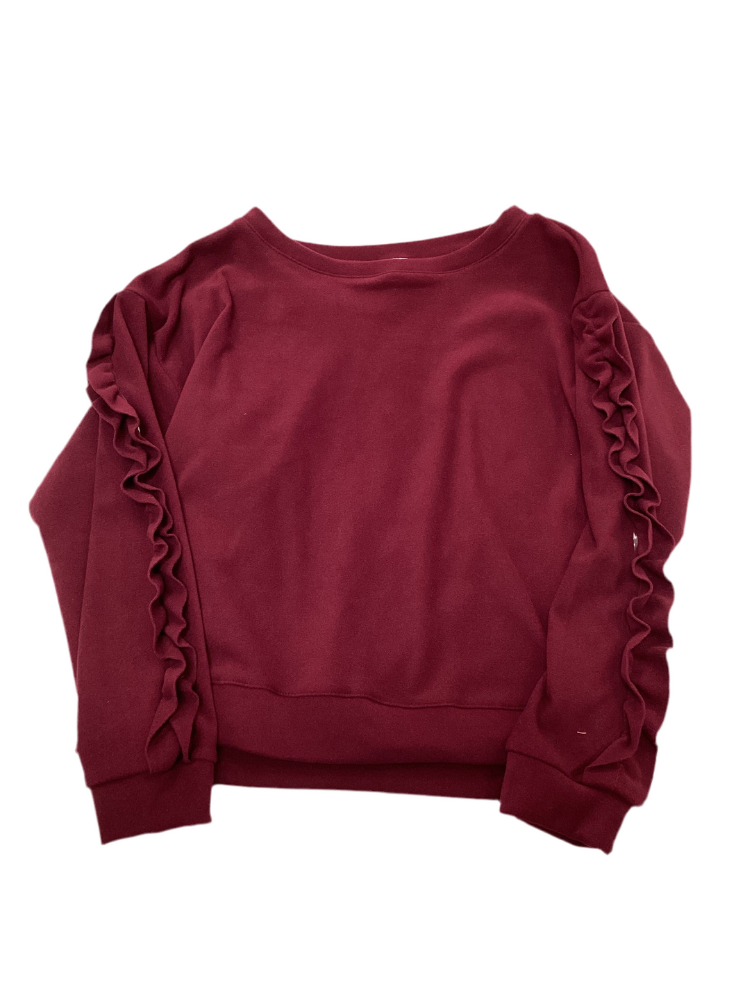 Burgundy Micro-Fabric Long Sleeve Top*