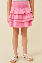 Load image into Gallery viewer, Tween Crochet Smocked Layer Skirt -Pink
