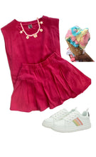 Load image into Gallery viewer, Hot Pink Linen Skort..

