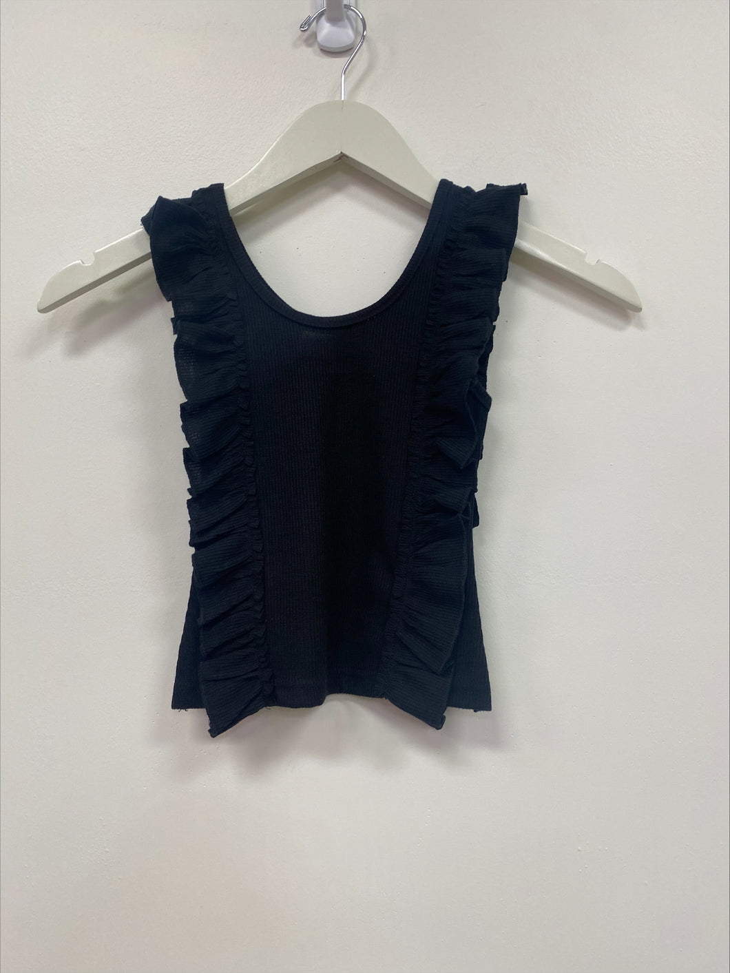 Girls Knitted Tank Top -Black