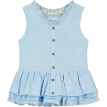Load image into Gallery viewer, Chambray Blue Peplum Top..

