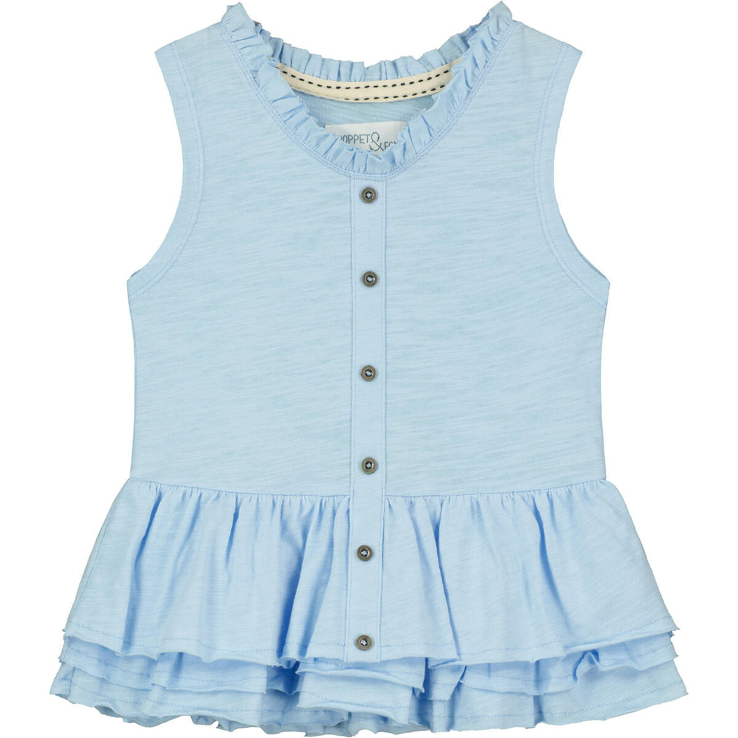 Chambray Blue Peplum Top..