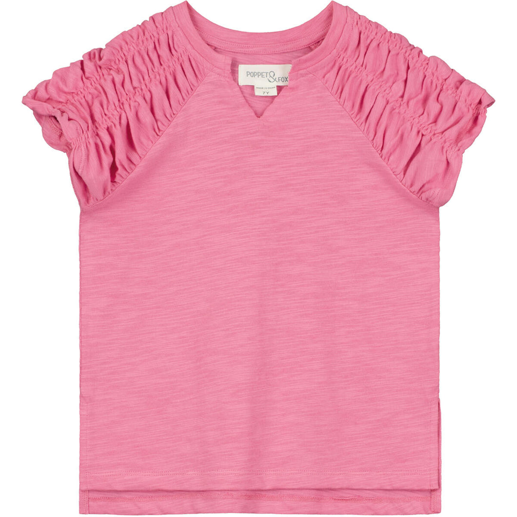 Berry Ruched Sleeve Top..