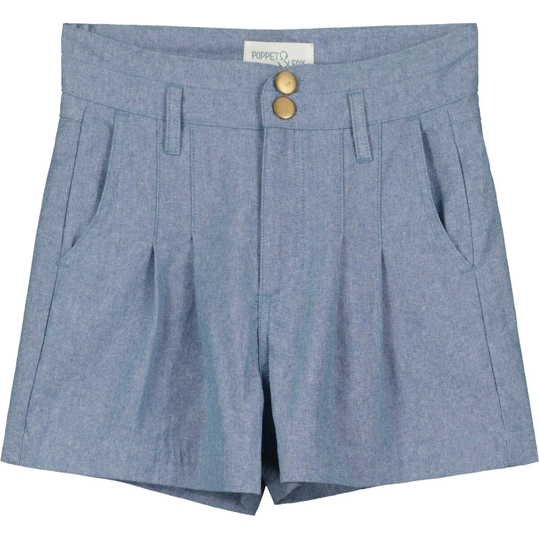 Chambray Tailored Shorts..