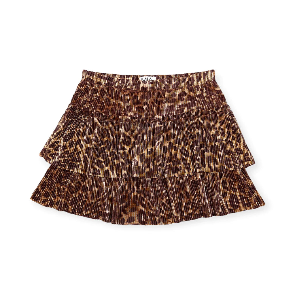 Leopard Double Ruffle Skirt