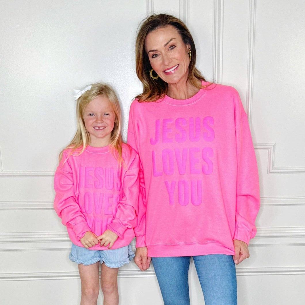 Puff Jesus Loves You Youth Sweatshirt