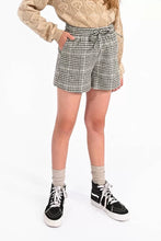 Load image into Gallery viewer, Beige and Black Plaid Woven Shorts..
