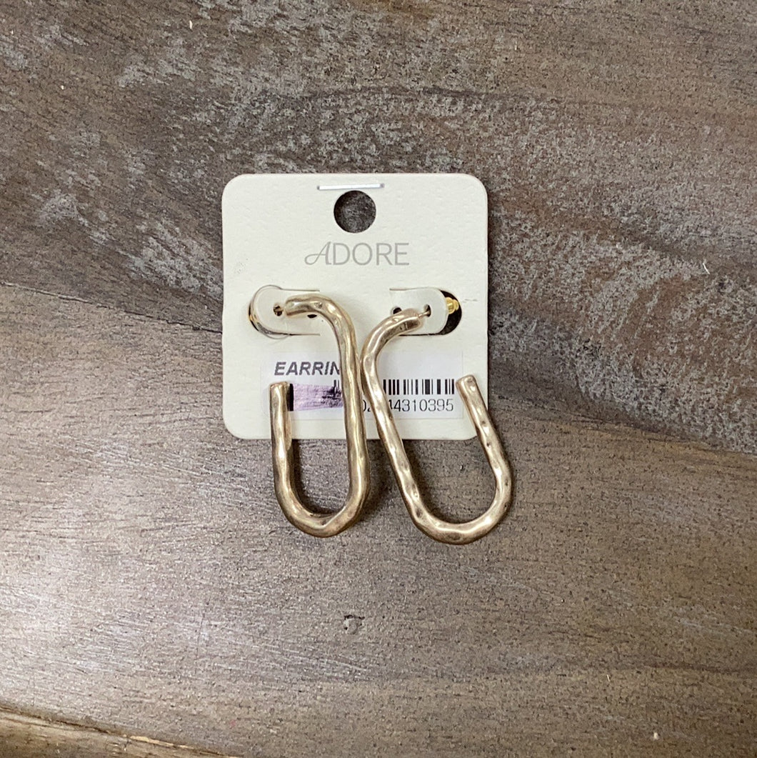Rustic Gold Link Hoop