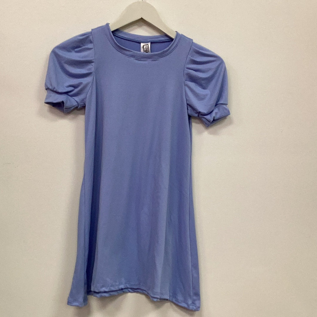 Blue Bubble Sleeve Dress