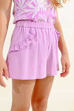 Load image into Gallery viewer, Girls Lilac Ruffle Pocket Short..
