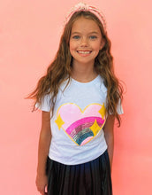 Load image into Gallery viewer, Rainbow Sparkle Heart T-shirt
