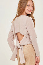 Load image into Gallery viewer, *Girls Taupe Open Back Lightweight Sweater
