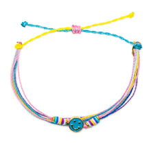 Load image into Gallery viewer, Happy Charm Anklet-Dark Teal Smiley Face
