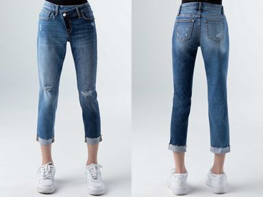 Ceros Tween Asymmetrical Boyfriend Dark Blue Jean..