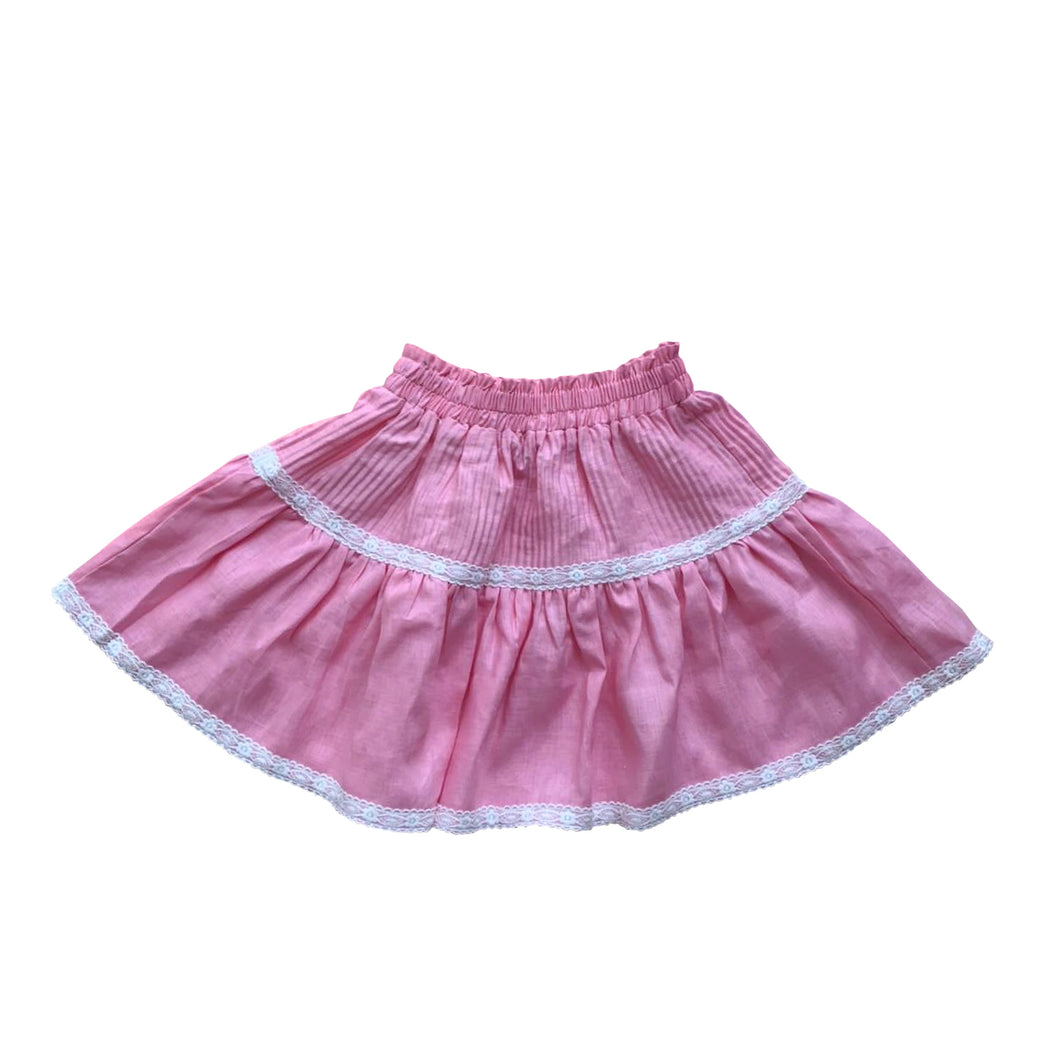 *Little Olin Pink Linen Skirt